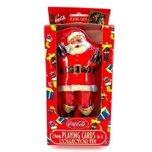 NIB Coca-Cola Coke Santa Claus 2 Decks Playing Cards Collector Tin 603-M2-2000